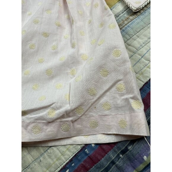 Vintage Carol Evans Girls Party Dress Pink Flocked Floral Print Wide Cuffs Sz 12 - Picture 5 of 12